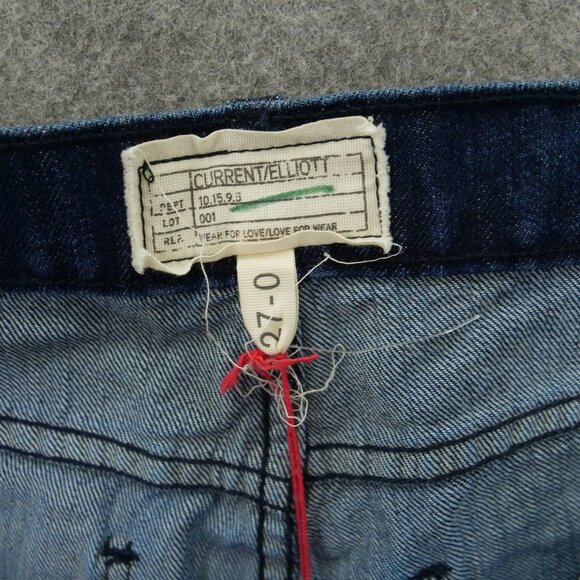 Current Elliott Jeans Womens 27 Blue Stove Pipe Straight Leg High Rise Zip New - Picture 6 of 16